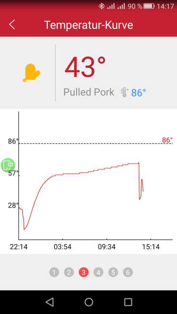 Temperaturverlauf Pulled Pork